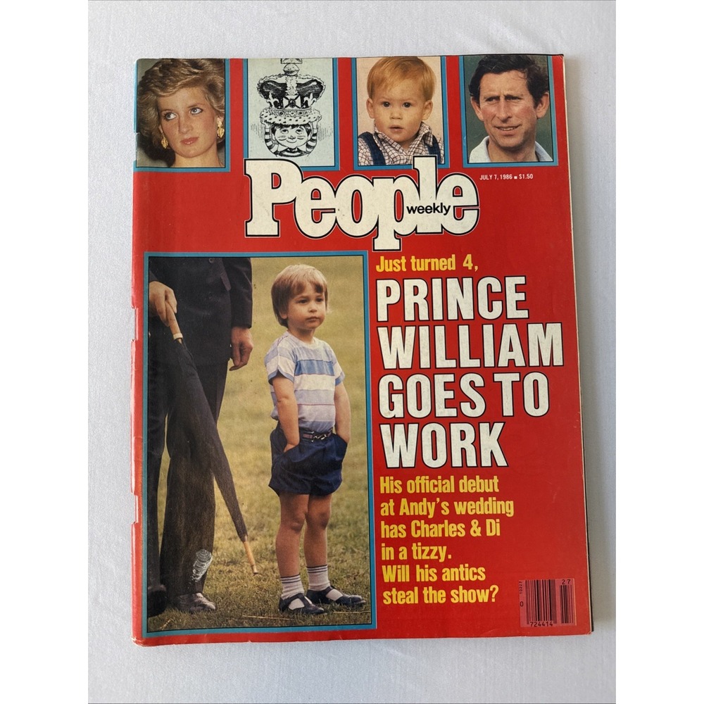 Vtg People Magazine July 7 1986 Prince William Cover Princess Diana Charles Ozzy
